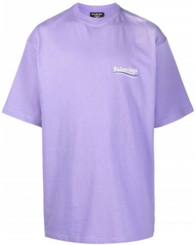 T-shirt con stampa Balenciaga viola