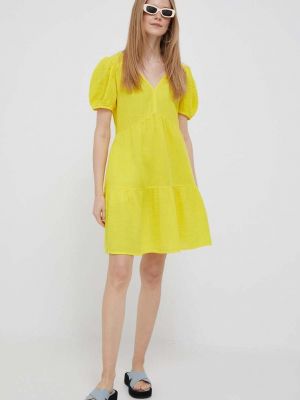 Памучна рокля Gap жълто