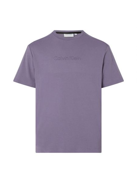 Koszulka z nadrukiem Calvin Klein fioletowa