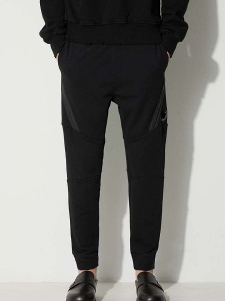 Pantaloni sport din fleece din bumbac C.p. Company negru