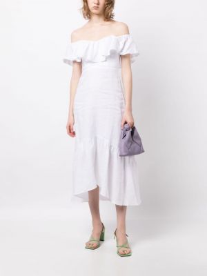 Lniana sukienka Reformation biała