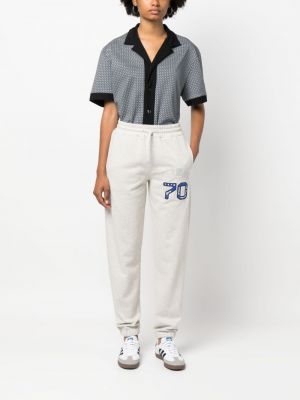 Bavlněné sportovní kalhoty s výšivkou Kenzo šedé