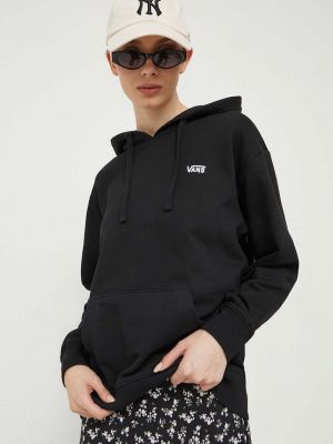 Pamučna hoodie s kapuljačom Vans crna