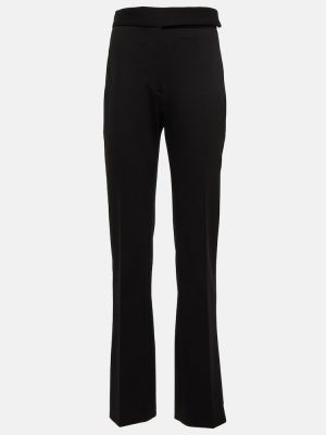 Jersey slim fit magas derekú egyenes szárú nadrág Victoria Beckham fekete