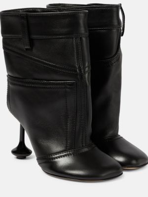 Ankle boots skórzane Loewe czarne