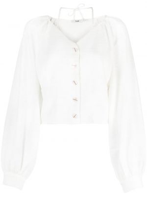 Bluse mit v-ausschnitt B+ab weiß