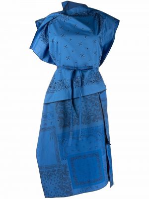 Sukienka z nadrukiem asymetryczna Kenzo Niebieska