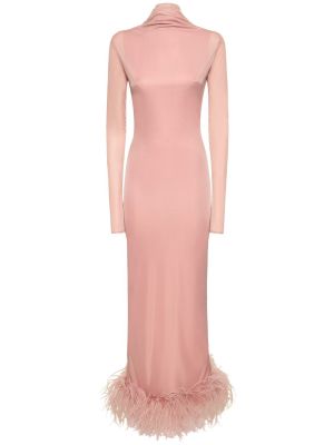 Μάξι φόρεμα με φτερά από ζέρσεϋ 16arlington ροζ