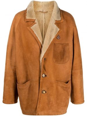 Palton din piele de căprioară A.n.g.e.l.o. Vintage Cult portocaliu