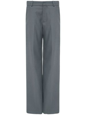 Vlněné rovné kalhoty St.agni šedé