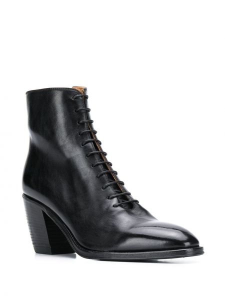 Ankle boots sznurowane koronkowe Alberto Fasciani czarne