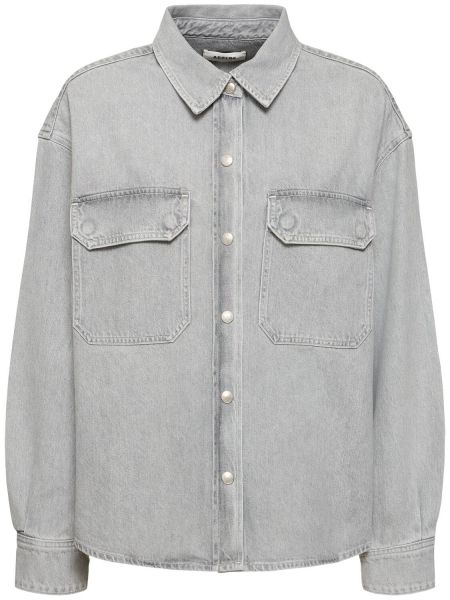 Camisa vaquera de algodón Agolde gris