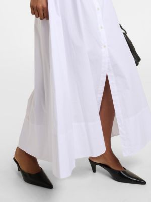 Βαμβακερή μάξι φόρεμα Staud λευκό