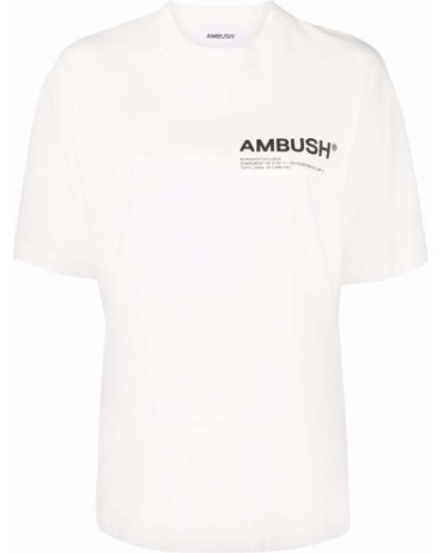 Тениска с принт от джърси Ambush бяло