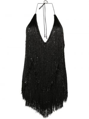 Sukienka koktajlowa z cekinami Rotate czarna
