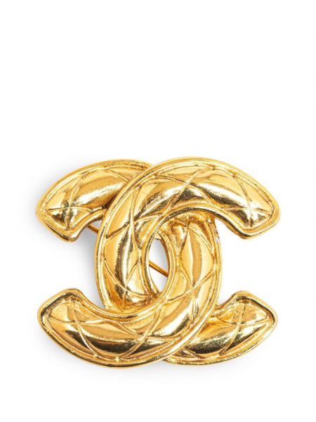 Prošivena broš Chanel Pre-owned zlatna