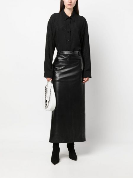 Raštuota šilkinė marškiniai Givenchy juoda
