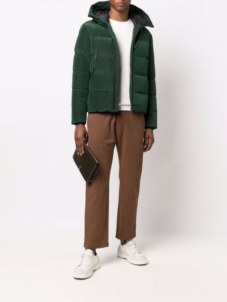 Dūnu jaka ar rāvējslēdzēju ar kapuci ar kabatām Herno zaļš