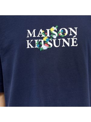 Футболка в цветочек оверсайз Maison Kitsuné