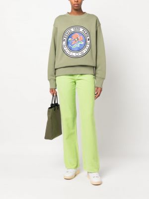 Raštuotas medvilninis džemperis Kenzo žalia