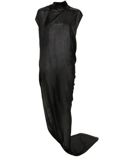 Svilena maksi haljina od šifona Rick Owens crna