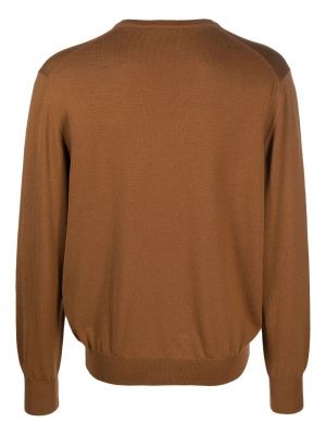 Sweter wełniany z okrągłym dekoltem D4.0 brązowy