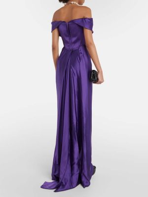 Saténové dlouhé šaty Vivienne Westwood fialová
