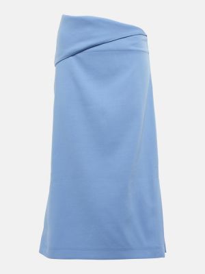 Spódnica midi wełniane Lemaire - niebieski