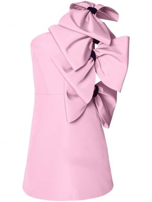Κοκτέιλ φόρεμα με φιόγκο Carolina Herrera ροζ