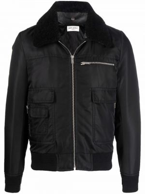 Chaqueta bomber de pelo Saint Laurent negro