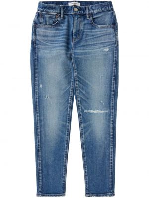 Skinny džíny s nízkým pasem Moussy Vintage Modré