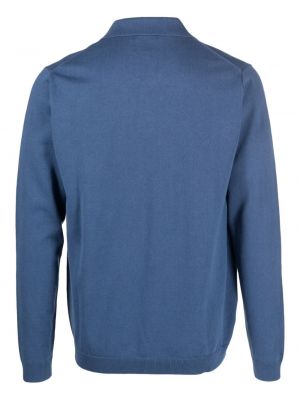 Dzianinowy sweter z dekoltem w serek Norse Projects niebieski