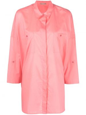 Хлопковая рубашка оверсайз 12 Storeez, розовая