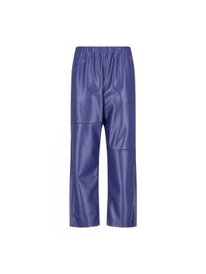 Spodnie skórzane Mm6 Maison Margiela niebieskie