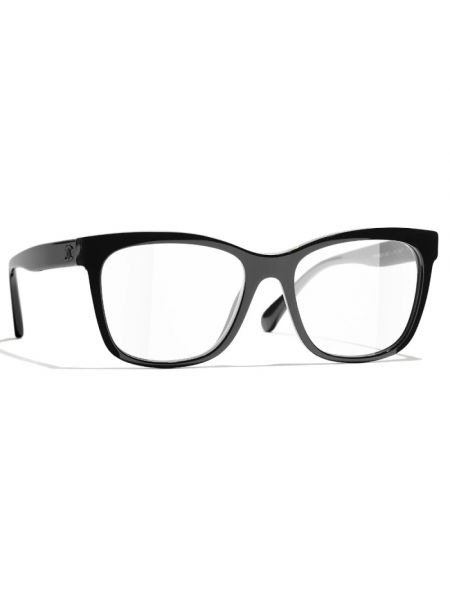 Okulary skórzane Chanel czarne
