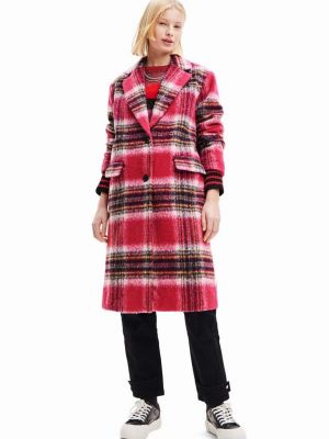 Плетеное пальто Desigual розовое