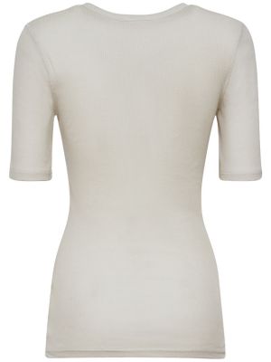 Βαμβακερή μπλούζα Ami Paris λευκό