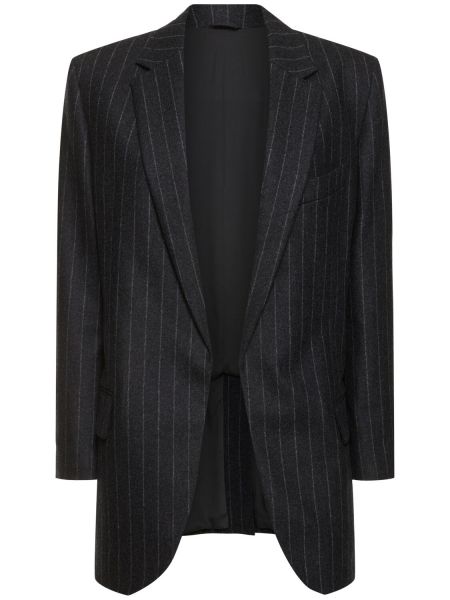 Flanell stripete ull blazer Brunello Cucinelli grå