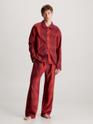 Pantalones de franela Calvin Klein rojo