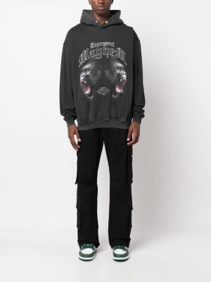 Kapučdžemperis ar apdruku Represent melns