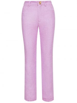 Pantalon en tweed Oscar De La Renta rose