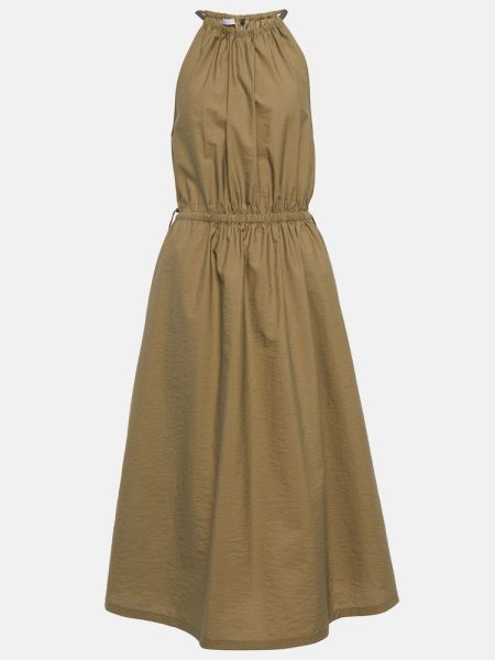 Pamučna midi haljina Brunello Cucinelli zelena