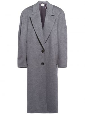 Vlněný kabát Miu Miu šedý