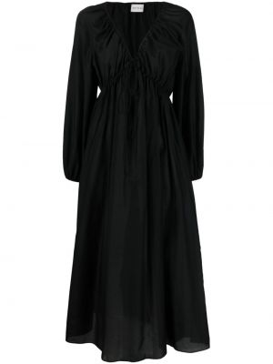 V-nyakú midi ruha Matteau fekete