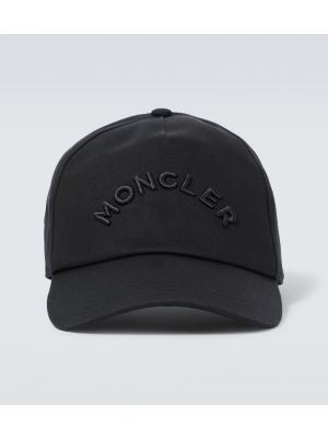 Bombažna kapa s šiltom Moncler črna