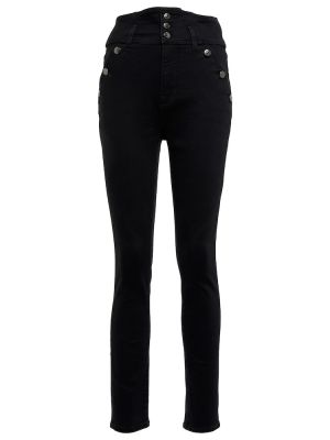 Skinny fit džínsy s vysokým pásom Veronica Beard čierna