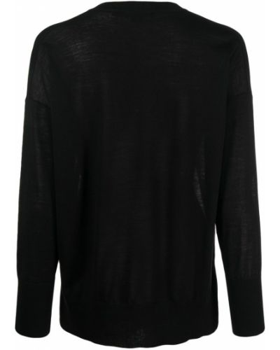 Woll pullover mit v-ausschnitt Seventy schwarz