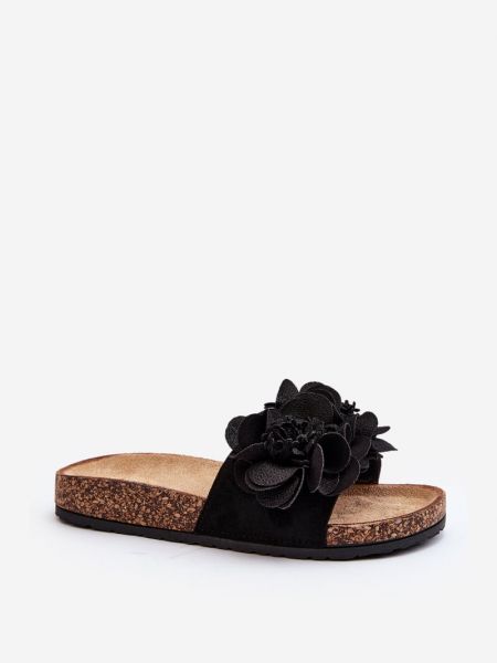 Papuci de casă cu model floral Kesi negru