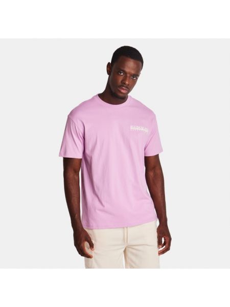 T-shirt en coton en jersey Napapijri violet