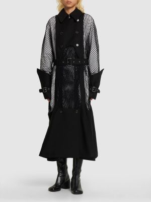Mohérový vlnený kabát Noir Kei Ninomiya čierna